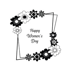 hand drawn women's day vintage floral frame illustration.

