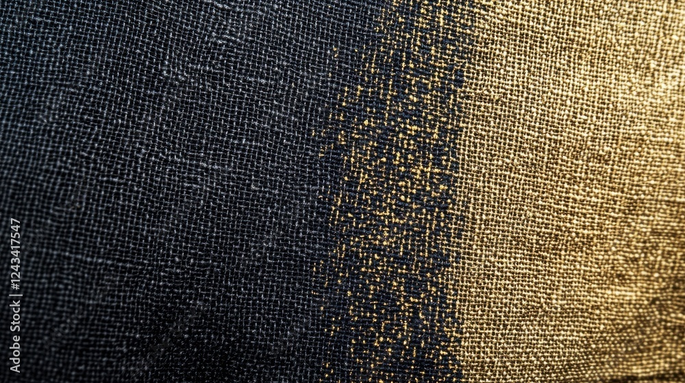 Aufkleber Burlap texture with dramatic gradient from deep charcoal to golden highlights creating bold visual energy