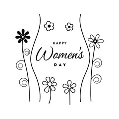 hand drawn women's day vintage floral frame illustration.

