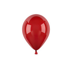Single Red Balloon on Transparent background