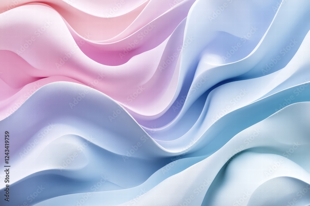 Poster wavy lines create a soft pastel abstract background with flowing textures and colors