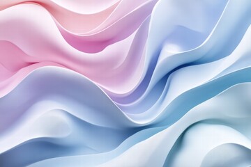 Obraz premium Wavy lines create a soft pastel abstract background with flowing textures and colors