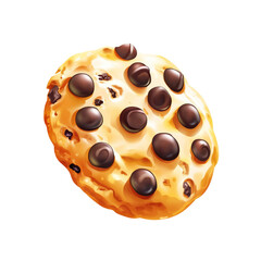 Fototapeta premium Delicious Chocolate Chip Cookie, Close-Up Studio Shot