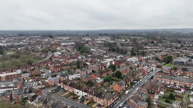 Basingstoke England residential housing estate drone,aerial