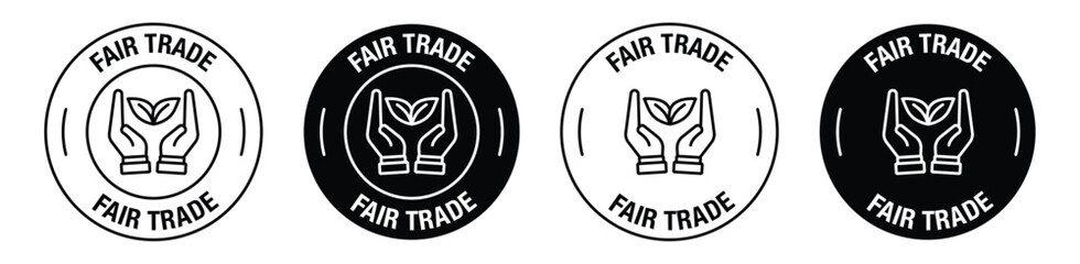 Fair trade vector symbol in black color