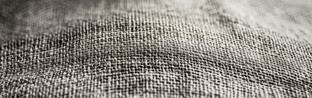 Aufkleber Monochromatic gray burlap texture with subtle highlights suitable for minimalist design applications