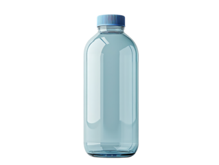 plastic bottle of water isolated on white transparent background