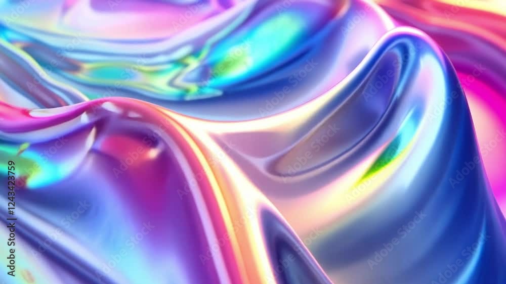 Poster captivating abstract iridescent gradient creates mesmerizing visual experience in 4k resolution