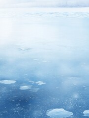 Frozen River Landscape With Winter Trees