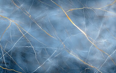 Fototapeta premium A stunning abstract background featuring swirling blue hues interspersed with elegant gold veins. Perfect for adding a touch of sophistication to various design projects.