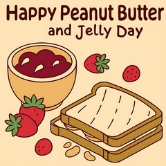 Peanut butter and jelly day poster, celebrated 2 april