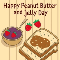 Peanut butter and jelly day poster, celebrated 2 april