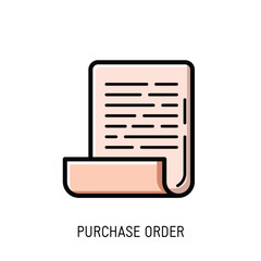 Free purchase order icon vector graphic download perfect for websites and business documents. Use this clean design for your projects