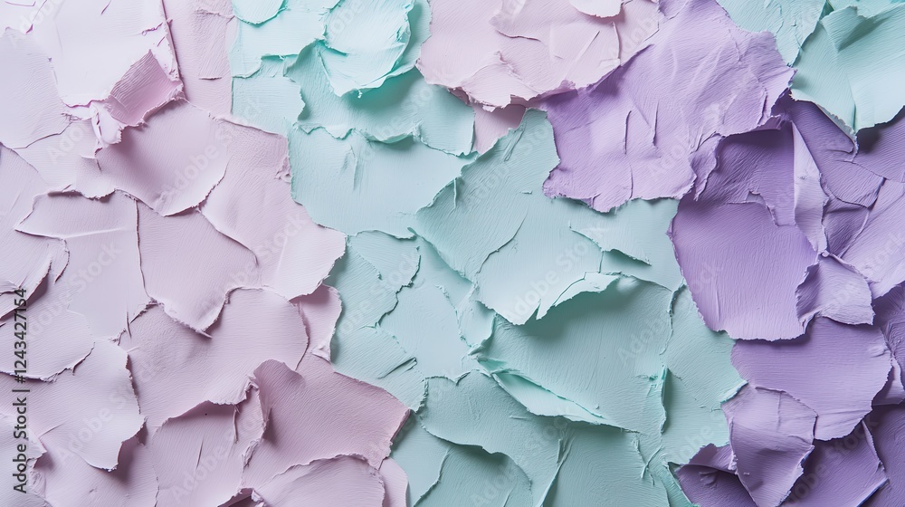 Poster Colorful jagged paper layers create a textured minimalist backdrop for creative projects or artistic displays