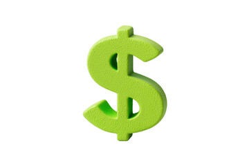 Obraz premium A savings account icon, plasticine 3D model, with green currency symbols, isolated on white background