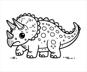 Cute cartoon dinosaur. Vector illustration isolated on a white background.