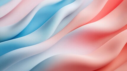 Elegant smooth gradient fabric with flowing waves in soft blue and pink shades for design inspiration