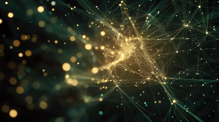 Fototapeta premium Glowing network of connected financial data points representing AI-powered business growth.