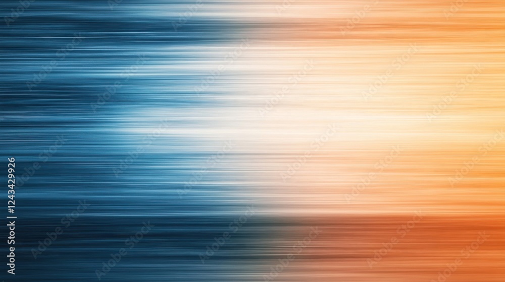 Poster Artistic pencil strokes create a serene backdrop in muted blue tones blending with hints of soft orange