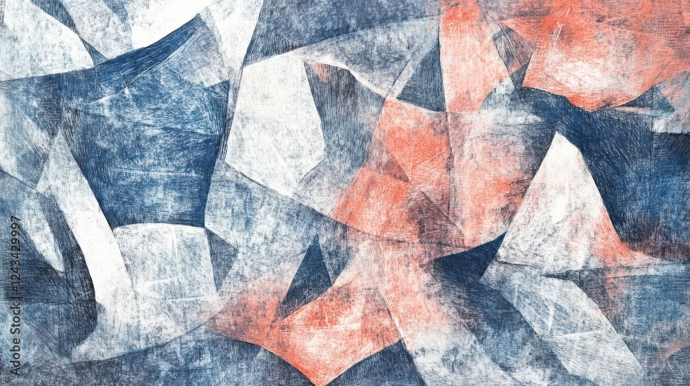 Leinwandbilder Abstract pencil strokes create dynamic composition with rough textures and colors combining in harmonious flow and expression of art