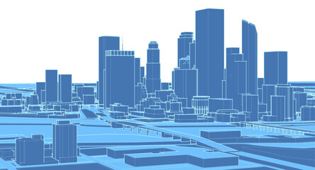 Fototapeta premium modern city industrial landscape 3d 