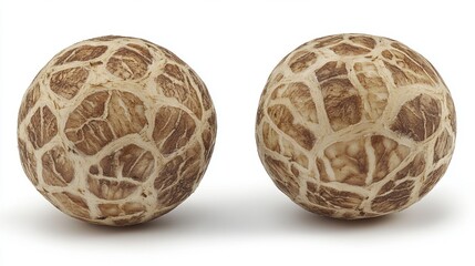 Fototapeta premium Two Round Shiitake Mushrooms Close Up Studio Shot