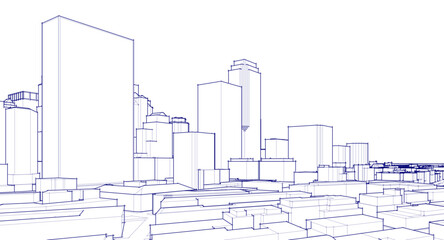 modern city industrial landscape 3d	
