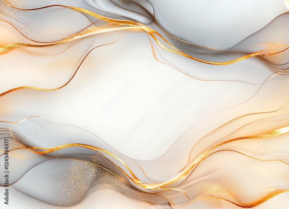 Poster abstract waves of soft colors intertwine gracefully, creating an elegant and modern background suita