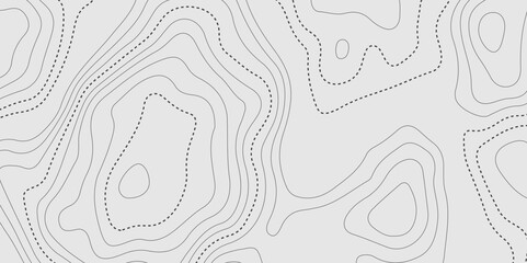 The black on white contours vector topography stylized height of the lines map.Topographic map background geographic line map with seamless ornament design.
