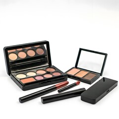 Makeup kit image on white background.