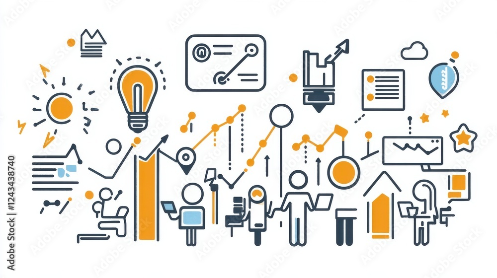 Aufkleber startup incubator showcasing innovative ideas and collaborative efforts in a creative workspace envi
