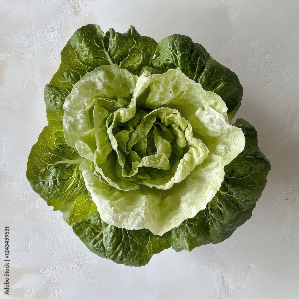 Aufkleber fresh iceberg lettuce with vibrant green leaves displaying crisp texture and vibrant freshness indoo