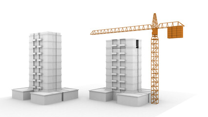 construction site with building blocks