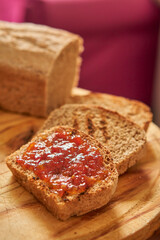Homemade Bread and Tomato Jam Toast