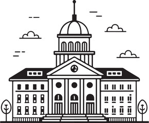 Obraz premium Isolated black main building icon Vector, black main building Silhouette,black main building icon set, black main building for logo,color black main building Vector illustration, Vector Graphic, EPS