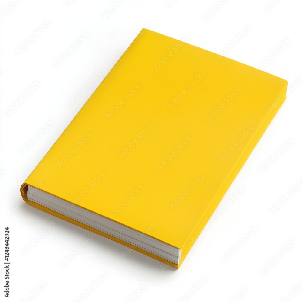 Aufkleber Bright yellow notepad with clean sheets ready for notes and sketches in a creative workspace