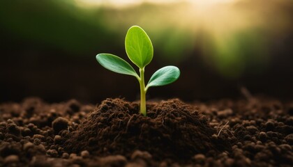 新しい始まり：土から顔を出す若い芽の瞬間を捉えた自然の美しさ