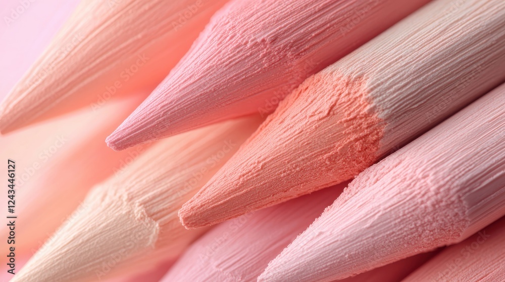 Aufkleber Soft pencil strokes create a gradient of pink hues with a rough uneven texture