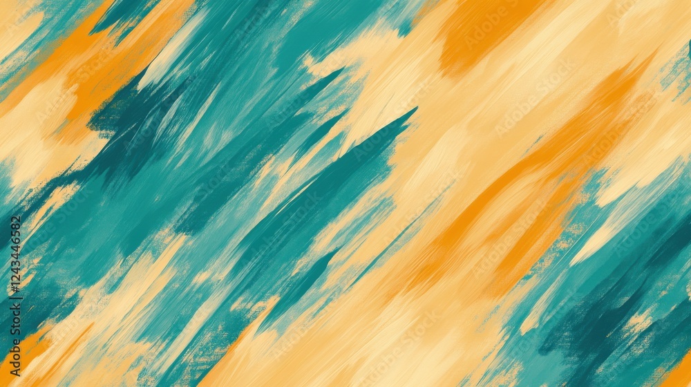 Aufkleber background with soft pencil strokes in teal and orange colors creates a serene artistic atmosphere f