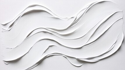 Obraz premium Wavy White paint texture featuring rich brush strokes, layered pigment, and deep impasto technique