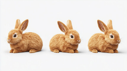 Obraz premium orange bunny lying on its side with paws tucked under its chin