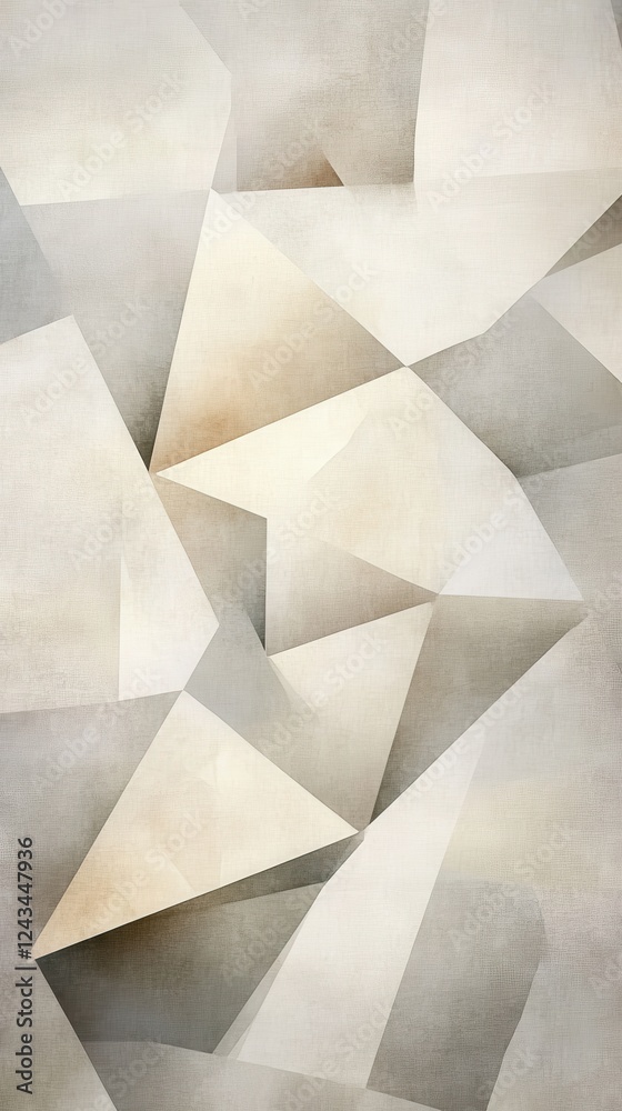 Leinwandbilder overlapping geometric layers create a calming composition in soft shades of pale