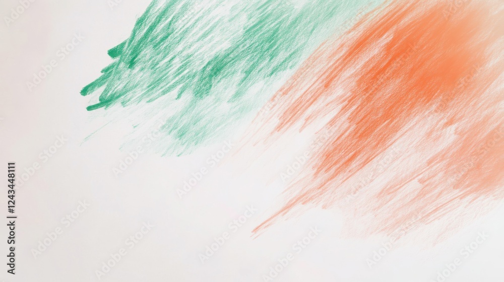 Poster Soft pencil strokes create vibrant colors on a minimalist background showcasing creativity and artistic expression