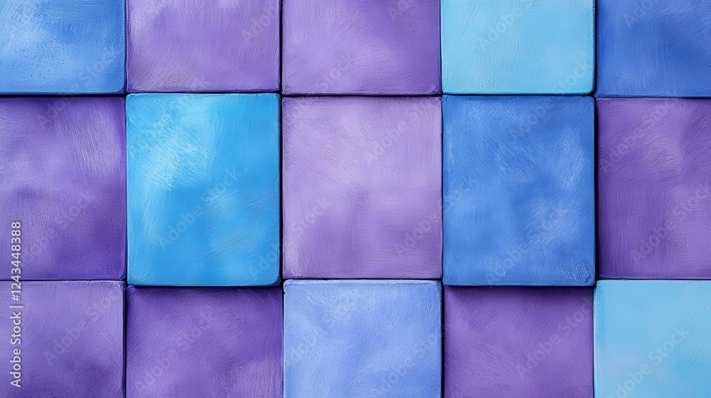 Aufkleber minimalist composition of pencil strokes in varying shades of blue and purple creates an abstract vi