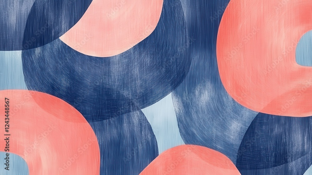 Poster Minimalist pencil strokes form an abstract background with soft colors and flowing shapes in a calming composition
