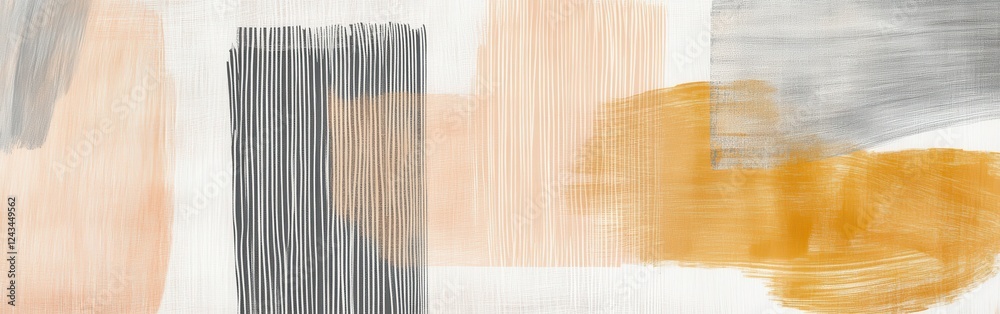 Poster elegant blending of pencil strokes and grid patterns in contemporary abstract art piece