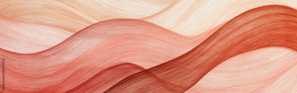 Poster elegant coral arcs showcase fluid textures in a harmonious composition of muted tones