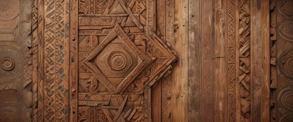 Weathered Wood and Clay African Geometric Patterns with Grungy Effect, clay patterns, grunge aesthetic