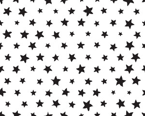 Seamless pattern with black stars 