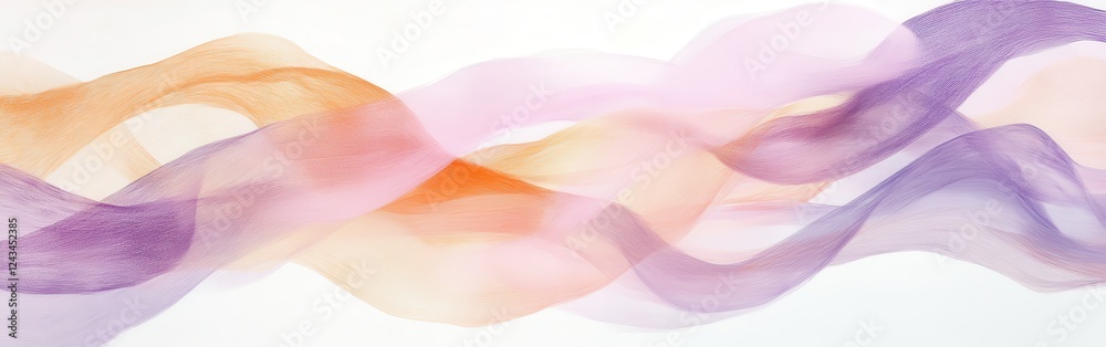 Poster Pencil strokes create abstract waves in muted colors depicting movement and tranquility in a harmonious display